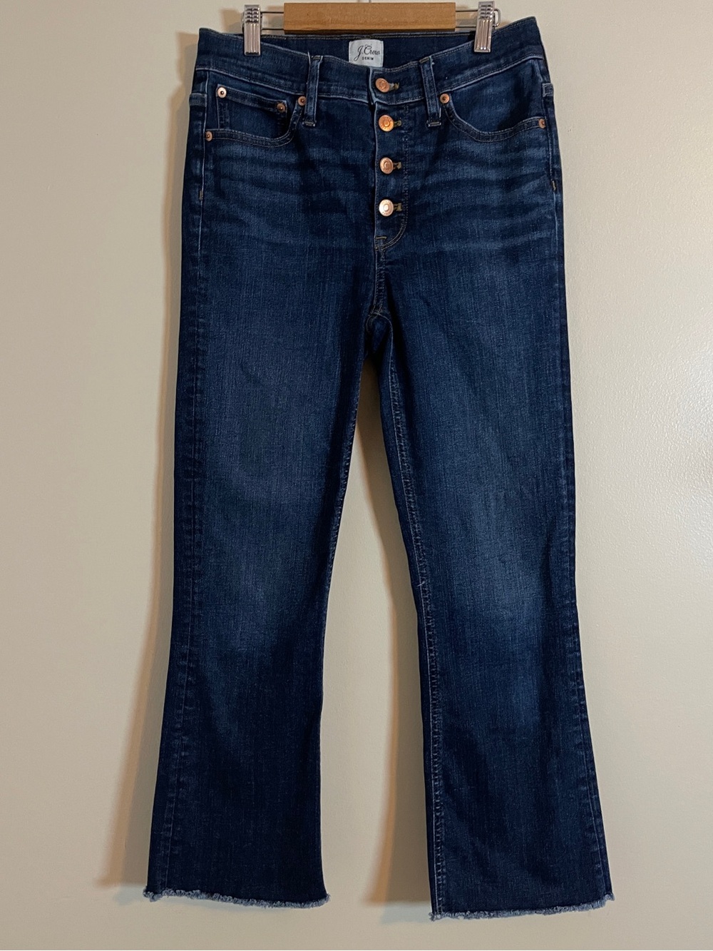 J. Crew Jeans Womens 27 Blue 9” Billie Demi Boot Crop Preppy Classic Chic Denim